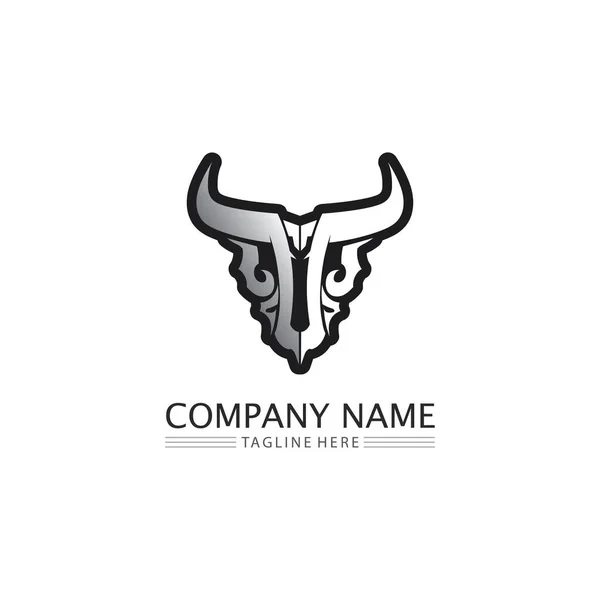 Bull Buffalo Head Cow Animal Mascot Logo Design Vector Sport — Stock Vector