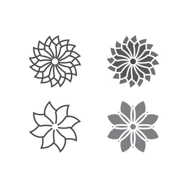 Çiçek Vektör Tasarım Şablonu Çizimi — Stok Vektör