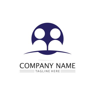 Logo takımının başarısı marka ve iş logosu, vektör topluluğu, birlik rengi ve dostluk, ortak takım çalışması logosu