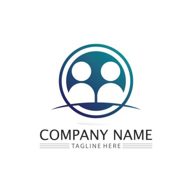 Logo takımının başarısı marka ve iş logosu, vektör topluluğu, birlik rengi ve dostluk, ortak takım çalışması logosu