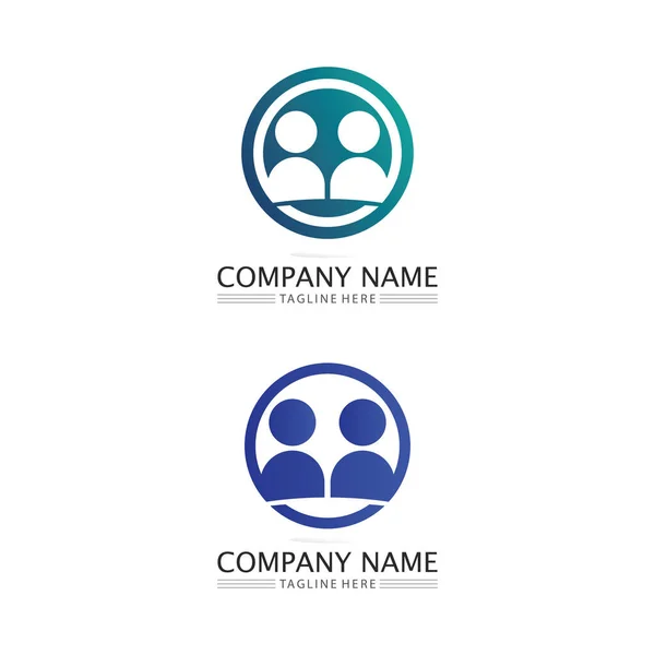 브랜드와 비즈니스 커뮤니티 파트너 팀워크 로고가 만들어 — 스톡 벡터