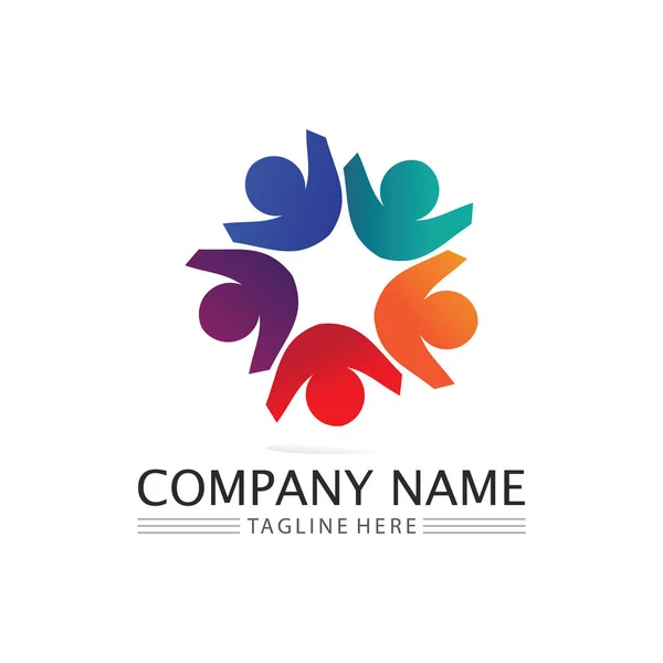 Успехи Логотип Команды Людей Работать Бренд Логотип Бизнеса Векторное Сообщество — стоковый вектор