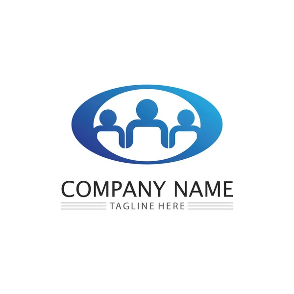 People Logo Team Succes People Work Group Community Group Company — Stock Vector