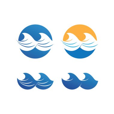 Su dalgası simgesi vektör çizim logosu