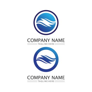 Su dalgası simgesi vektör çizim logosu