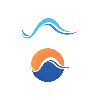 Su dalgası simgesi vektör çizim logosu