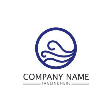 Su dalgası simgesi vektör çizim logosu