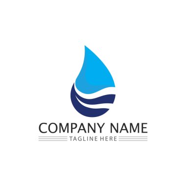 Su dalgası simgesi vektör çizim logosu