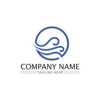 Su dalgası simgesi vektör çizim logosu