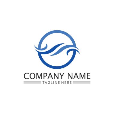 Su dalgası simgesi vektör çizim logosu