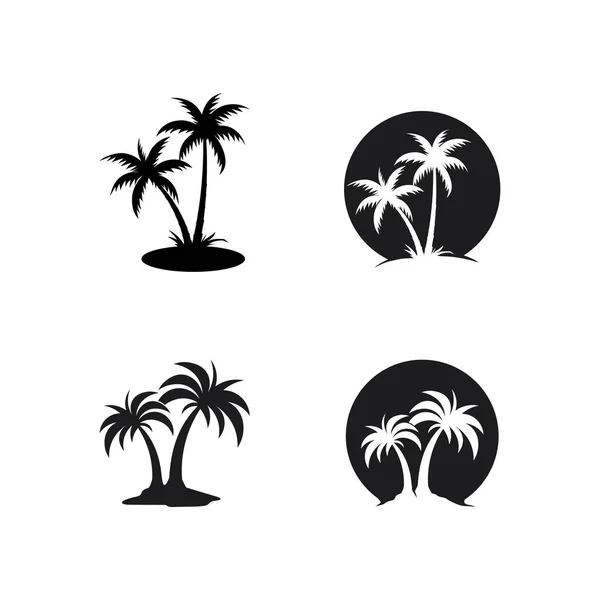 Palmera Verano Logo Plantilla Vector Ilustración — Archivo Imágenes Vectoriales