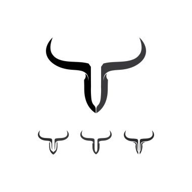 Boğa ve bufalo başlı inek maskotu logosu spor boynuzu hayvan memelilerinin baş logosu vahşi matador için tasarım vektörü