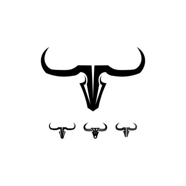 Boğa ve bufalo başlı inek maskotu logosu spor boynuzu hayvan memelilerinin baş logosu vahşi matador için tasarım vektörü