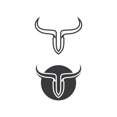 Boğa ve bufalo başlı inek maskotu logosu spor boynuzu hayvan memelilerinin baş logosu vahşi matador için tasarım vektörü