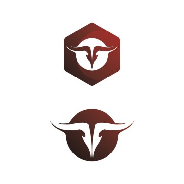 Boğa ve bufalo başlı inek maskotu logosu spor boynuzu hayvan memelilerinin baş logosu vahşi matador için tasarım vektörü