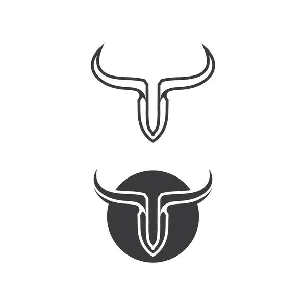 Bull Buffel Hoofd Koe Dier Mascotte Logo Ontwerp Vector Voor — Stockvector