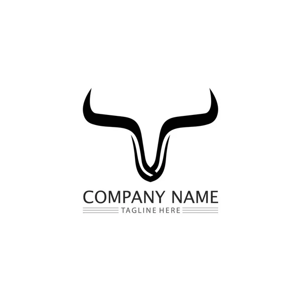 Taureau Tête Buffle Vache Animal Logo Mascotte Vecteur Conception Pour — Image vectorielle