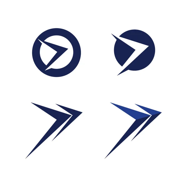 Seta Logotipo Vetor Design Para Música Mídia Jogo Áudio Digital — Vetor de Stock
