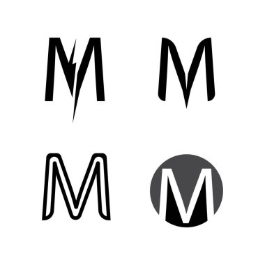 M Harfi Logo Şablonu vektör çizimi tasarımı