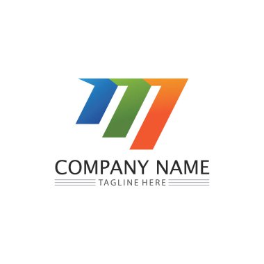 M Harfi Logo Şablonu vektör çizimi tasarımı