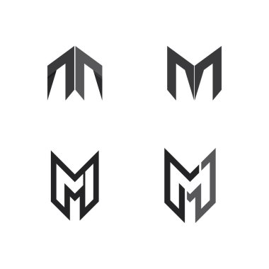 M Harfi Logo Şablonu vektör çizimi tasarımı