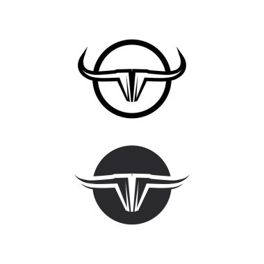 Boğa ve bufalo başlı inek maskotu logosu spor boynuzu hayvan memelilerinin baş logosu vahşi matador için tasarım vektörü