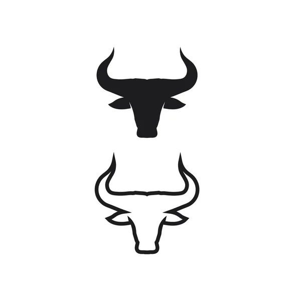 Bull Búfalo Cabeça Vaca Animal Mascote Logotipo Vetor Design Para — Vetor de Stock