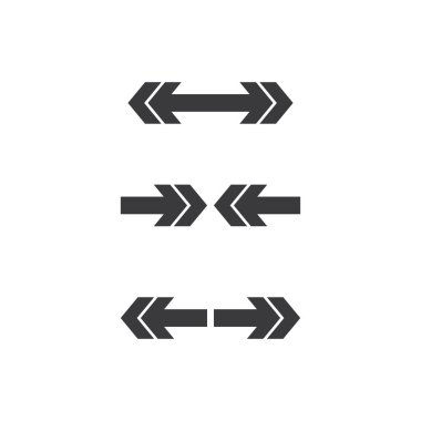 Müzik, ortam, oyun, dijital ses ve hız, finans, iş şablonu logosu için ok logosu vektörü