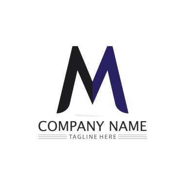 M Harfi Logo Şablonu vektör çizimi tasarımı