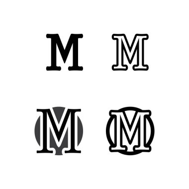 M Harfi Logo Şablonu vektör çizimi tasarımı