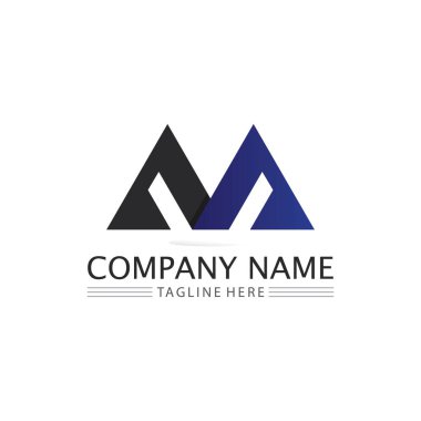 M Harfi Logo Şablonu vektör çizimi tasarımı