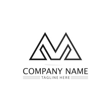 M Harfi Logo Şablonu vektör çizimi tasarımı