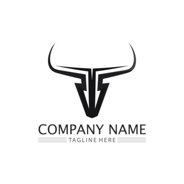 Bufalo başlı inek maskotu logosu spor boynuzu hayvan memelilerinin baş logosu vahşi matador için tasarım vektörü