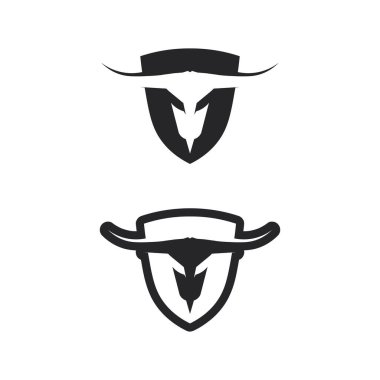 Bufalo başlı inek maskotu logosu spor boynuzu hayvan memelilerinin baş logosu vahşi matador için tasarım vektörü