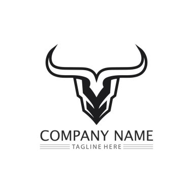 Bufalo başlı inek maskotu logosu spor boynuzu hayvan memelilerinin baş logosu vahşi matador için tasarım vektörü