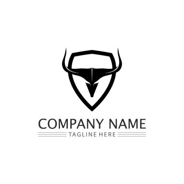 Bufalo başlı inek maskotu logosu spor boynuzu hayvan memelilerinin baş logosu vahşi matador için tasarım vektörü