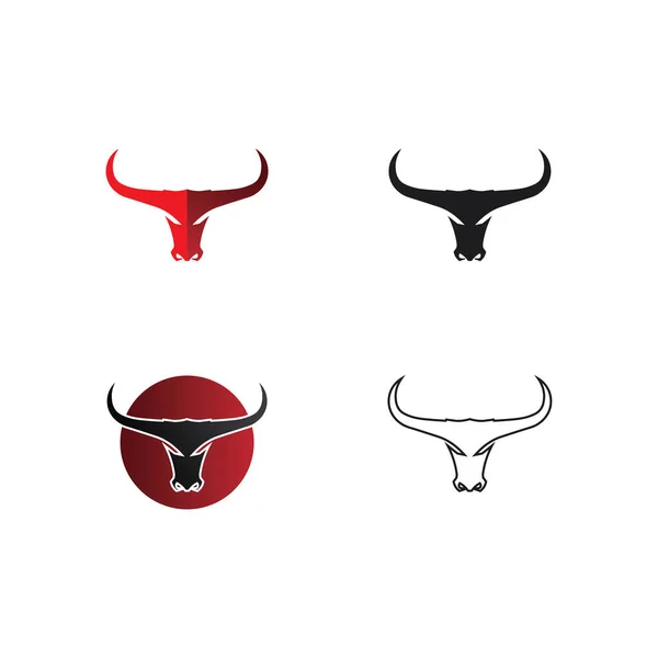 Toro Cabeza Búfalo Animal Mascota Logo Diseño Vector Para Deporte — Vector de stock