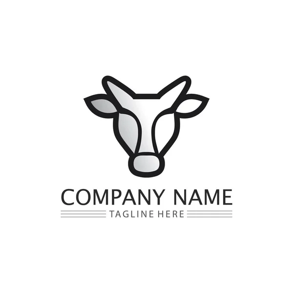 Tête Buffle Vache Animal Logo Mascotte Vecteur Conception Pour Sport — Image vectorielle