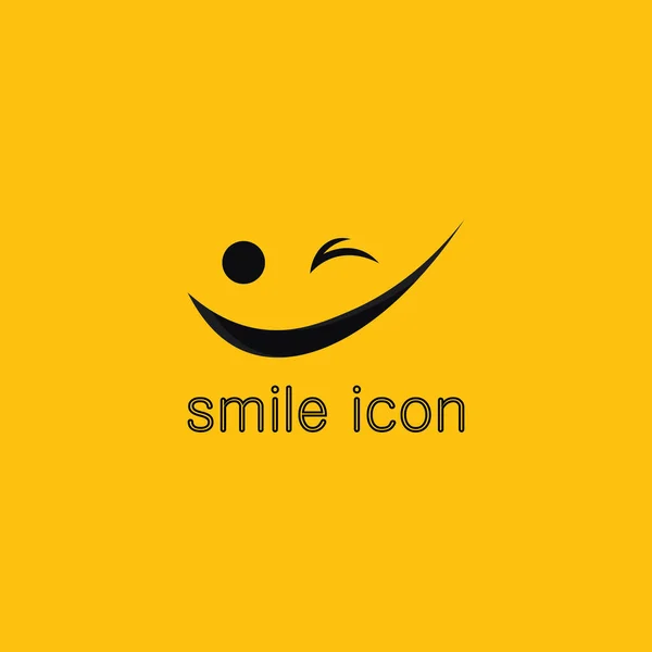 Icono Sonrisa Sonrisa Diseño Del Vector Del Logotipo Feliz Emoticono — Archivo Imágenes Vectoriales