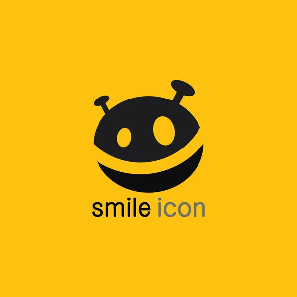 Sourire Icône Sourire Logo Vectoriel Design Heureux Emoticon Entreprise Design — Image vectorielle