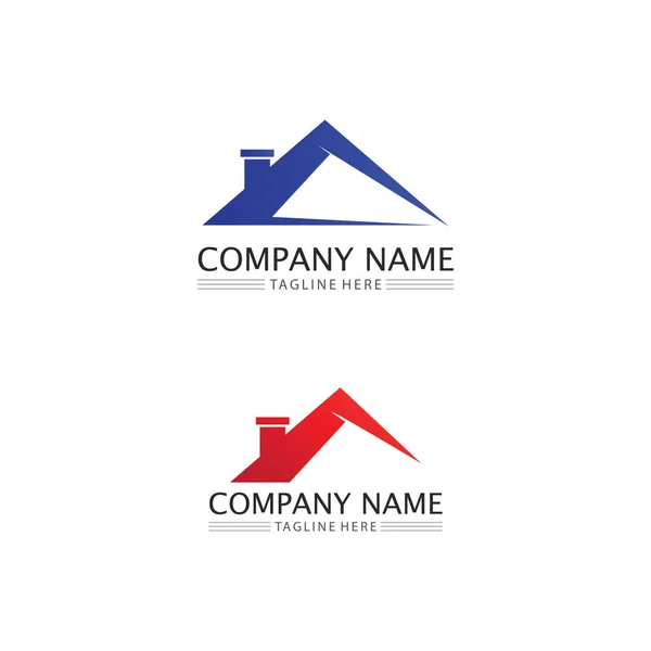 Bauen Home Logo Haus Logo Architektur Symbol Wohnsitz Und Stadt — Stockvektor