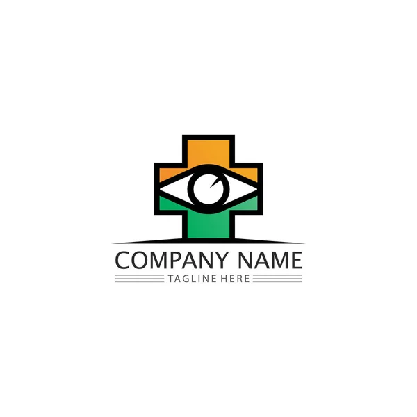 Icona Dell Occhio Logo Design Della Visione Segno Isolato Simbolo — Vettoriale Stock