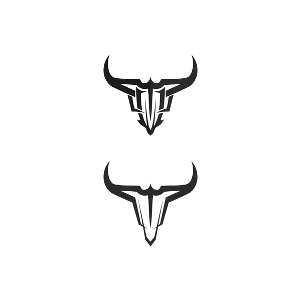 Bull Búfalo Cabeça Vaca Animal Mascote Logotipo Design Vetor Para —  Vetores de Stock