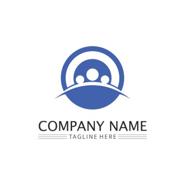 People Community logo çalışma ekibi ve iş vektör logosu ve tasarım grubu ailesi