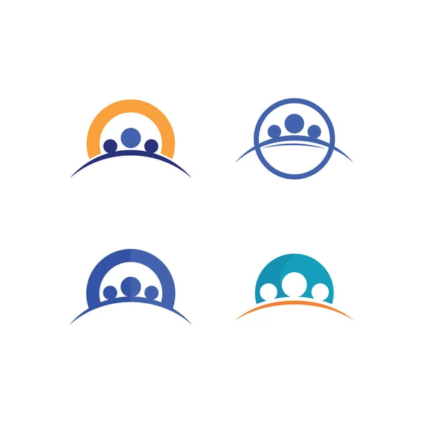 Logotipo Comunidad Equipo Trabajo Vector Negocio Logotipo Familia Grupo Diseño — Archivo Imágenes Vectoriales