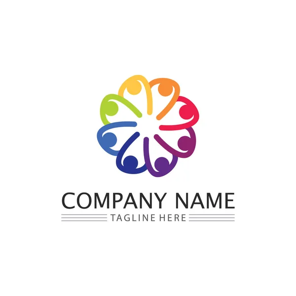 Люди Спільнота Логотип Робота Команда Бізнес Векторний Логотип Група Дизайну — стоковий вектор