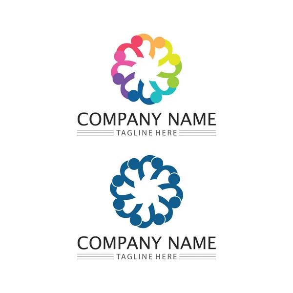 Personnes Logo Communautaire Équipe Travail Business Vecteur Logo Design Groupe — Image vectorielle