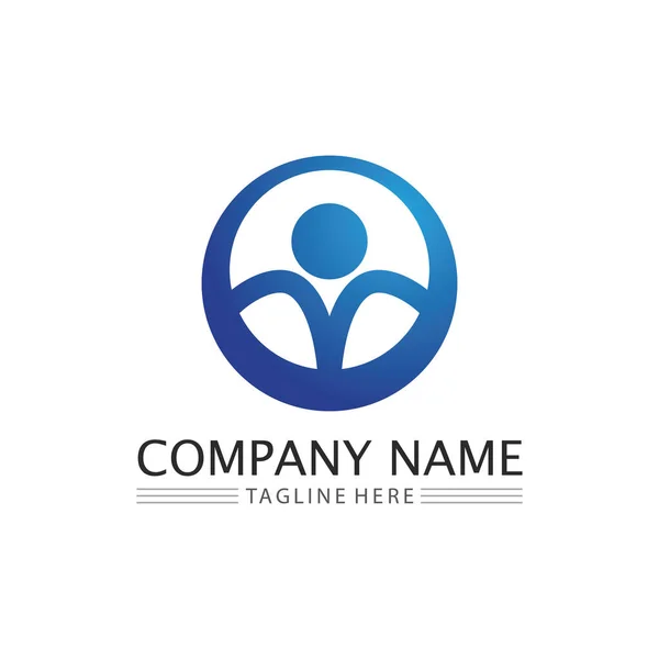 People Community Logo Work Team Business Vector Logo Design Group — Stock Vector