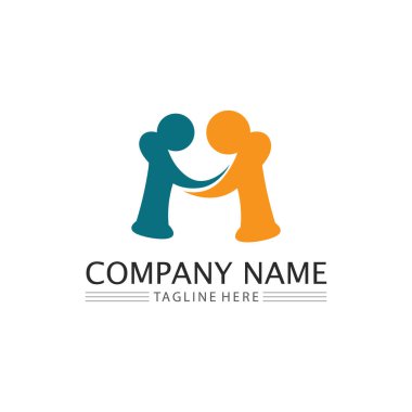 Halkın logosu, ekibi, başarısı, çalışanlar, grup ve topluluk, şirket ve iş logosu vektörü ve tasarım bakımı, aile simgesi logosu başarısı