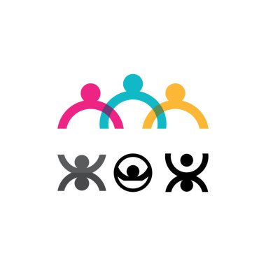 People Community, care group network ve sosyal simge tasarım şablonu